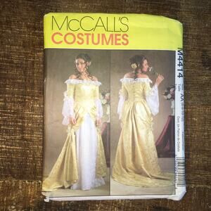 McCalls Sewing Pattern M4414 Renaissance Gown Costume Off Shoulder 6-12 UNCUT